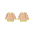 thumbnail image 2 of Gupgi Chandail en Molleton Unisexe pour Enfants Garçon Fille Pull Rayé à Manches Longues Col Rond, 2 of 9