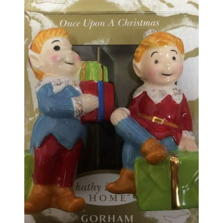 Irish Porcelain Kitchen - Kathy Ireland Once Upon a Christmas Elf Porcelain Salt and Pepper Shakers