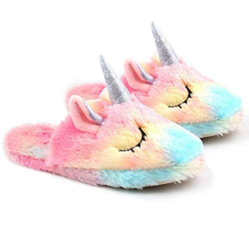 Girls Unicorn Pink Slippers Sizes 4-12 Infants m 