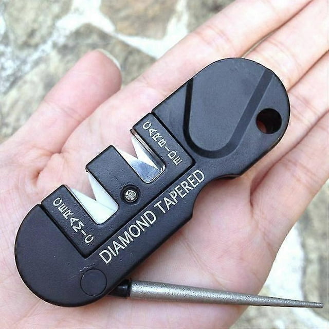 Kitchen Knife Sharpener and Scissor Sharpener 4 in 1, Sharpening Tool for Straight and Serrated Knives, Repair and Sharpening 2 Pcs