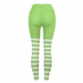 thumbnail image 6 of Womens Striped Gym Legging Pants Slim-Fit Stretch Yoga Running Leggings Festival Soft Pilate Workout Clothes Mint Green, L, 6 of 7