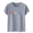 thumbnail image 4 of Blouses pour Femmes, Mode Féminine Imprimé Manches Courtes Blouse Drôle Col Rond T-Shirt Tops, 4 of 6
