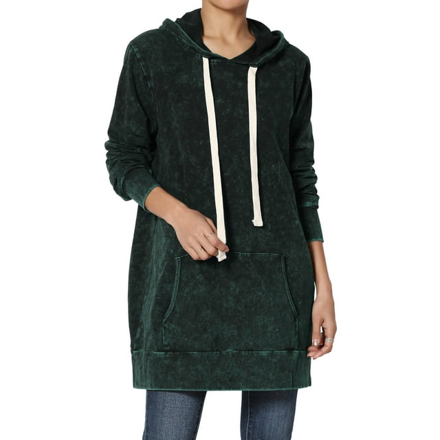 TheMogan Women's S~3X Acid Wash Drawstring Loose Fit Pullover Hoodie Sweatshirts