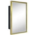 thumbnail image 3 of TEHOME Brushed Gold Metal Framed Recessed Bathroom Medicine Cabinet with Mirror 16 x 24'', 3 of 5