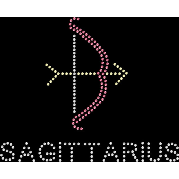 Rhinestone Bling Sparkle Iron On Transfer DIY Zodiac Bling Sagittarius