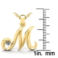 thumbnail image 5 of SuperJeweler M Initial Necklace in 14 Karat Yellow Gold, Diamond Accent and Swirly, With Free 18 inch Cable Chain, for Women, 5 of 6