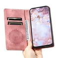 thumbnail image 4 of For Samsung Galaxy S25+(5G) 6.7" Totem Embossed Strong Magnetic Attachment/Closure, Card Slots/Pocket, PU Leather Flip Wallet Case,Pink,For Galaxy S25+(5G), 4 of 7