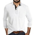 thumbnail image 1 of Male Autumn And Winter Solid Color Lapel Long Sleeve Button Neck Striped Oversized T Shirt Top, 1 of 5