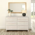 thumbnail image 2 of Plank+Beam Solid Wood Farmhouse 6 Drawer Dresser, White Wash, 2 of 8