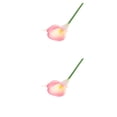 thumbnail image 4 of Inteprter 24 piezas PU flor falsa Linda decorativa simulación vívida hogar Bar Club flores artificiales planta ornamento luz Rosa claro 2Conjunto, 4 of 6