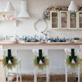 thumbnail image 2 of Artificial Christmas Small Wreath with Green Bow Christmas Cabinet Wreaths for Kitchen Hanging Xmas Wreaths for Front Door Cupboard Wall Decor, 2 of 4