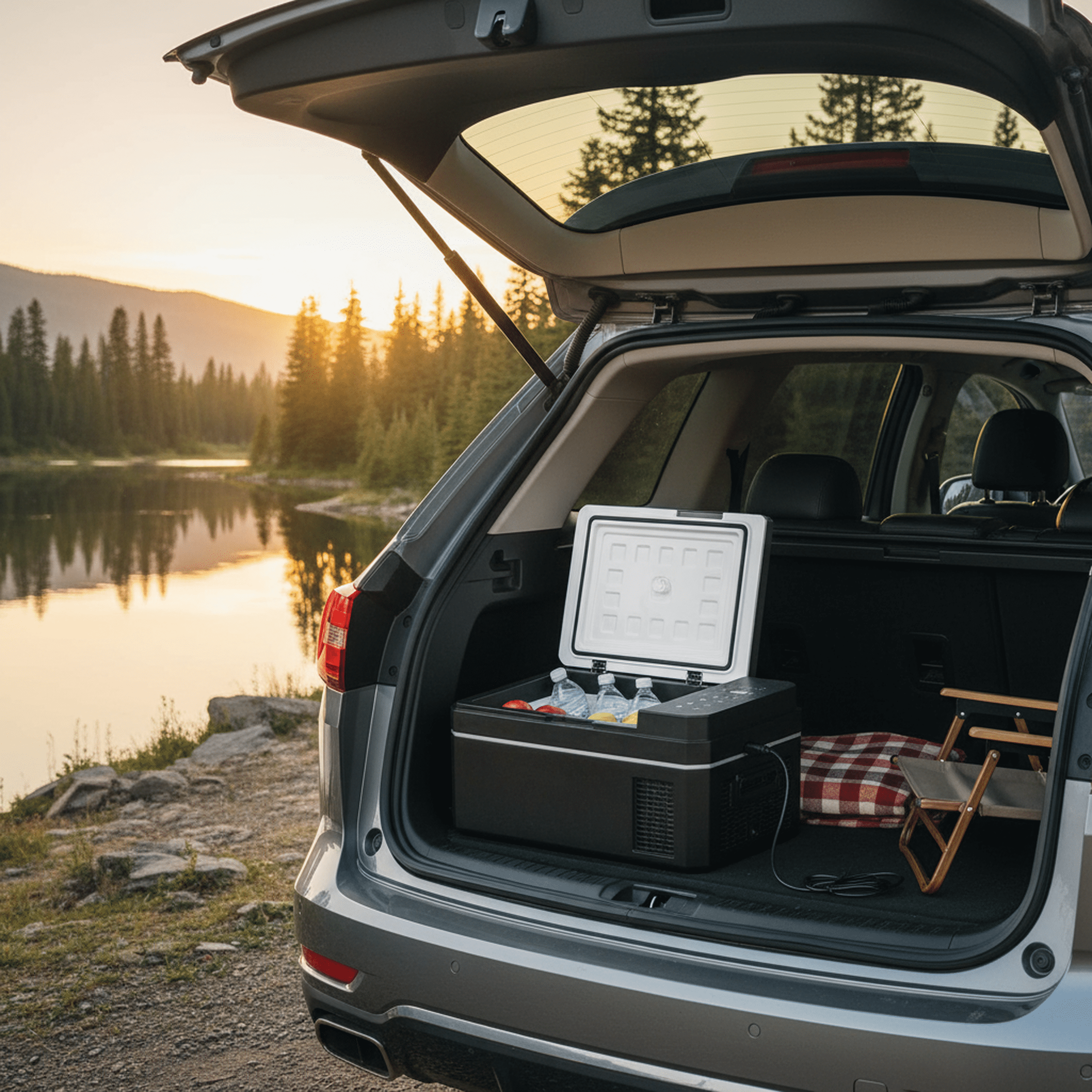 edx 21QT Car Refrigerator, Portable Freezer with -4°F~68°F Adjustable Range, Mini Fridge for 12V/24V DC, Portable for Travel, Camping, Truck