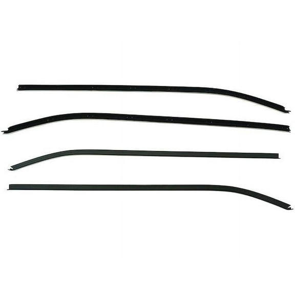 Door Window Belt Weatherstrip 4 Piece - Compatible with 1969 - 1982 Chevy Corvette Coupe 1970 1971 1972 1973 1974 1975 1976 1977 1978 1979 1980 1981