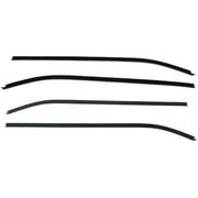 Door Window Belt Weatherstrip - 4 Piece Set - Compatible with 1969 - 1982 Chevy Corvette Coupe 1970 1971 1972 1973 1974 1975 1976 1977 1978 1979 1980 1981