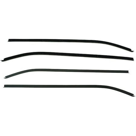 Door Window Belt Weatherstrip - 4 Piece Set - Compatible with 1969 - 1982 Chevy Corvette Coupe 1970 1971 1972 1973 1974 1975 1976 1977 1978 1979 1980 1981