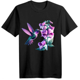 thumbnail image 1 of Women's Casual Short Sleeve T-Shirt - Vibrant Hummingbird & Purple Floral Print, 100% Cotton, Lightweight 220gsm, Round Neck, Machine Washable, Regular Fit for Spring Summer Outdoor Activities, 1 of 6