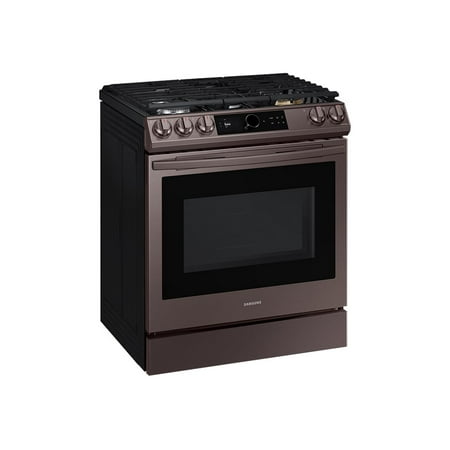 Samsung - 6.0 Cu. Ft. Front Control Slide-in Gas Range with Smart Dial, Air Fry & Wi-Fi, Fingerprint Resistant - Tuscan stainless steel