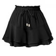 thumbnail image 3 of Women Mini Skirts with Built in Shorts Solid Color Elastic Waist Casual Versatile Comfortable A-Line Short Skirts, 3 of 10