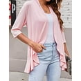 thumbnail image 3 of Womens Casual Lightweight Open Front Cardigans Soft 3/4 Sleeve Summer/Fall Ruffles Cardigan Shermie, 3 of 5