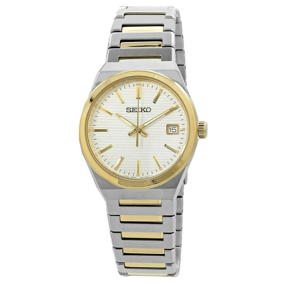 Seiko Classic Quartz White Dial Two-Tone Men's Watch SUR558P1