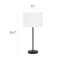 thumbnail image 5 of Simple Designs Black Stick Lamp with Fabric Shade, White, 5 of 7