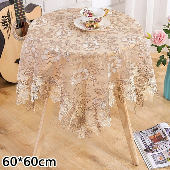 Nappe 23.6x23.6 Pouces Dentelle Fleur Protecteur de Bureau Cadeau de Mariage Toute Pièce table Ronde