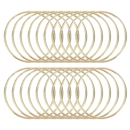Uxcell 20 Pcs Dream Catcher Rings,Metal Crafts Hoops Floral Hoop 2.8 Inch Macrame Hoops Rings for DIY Crafts Wreath Making Supplies Plant Hangers, Gold