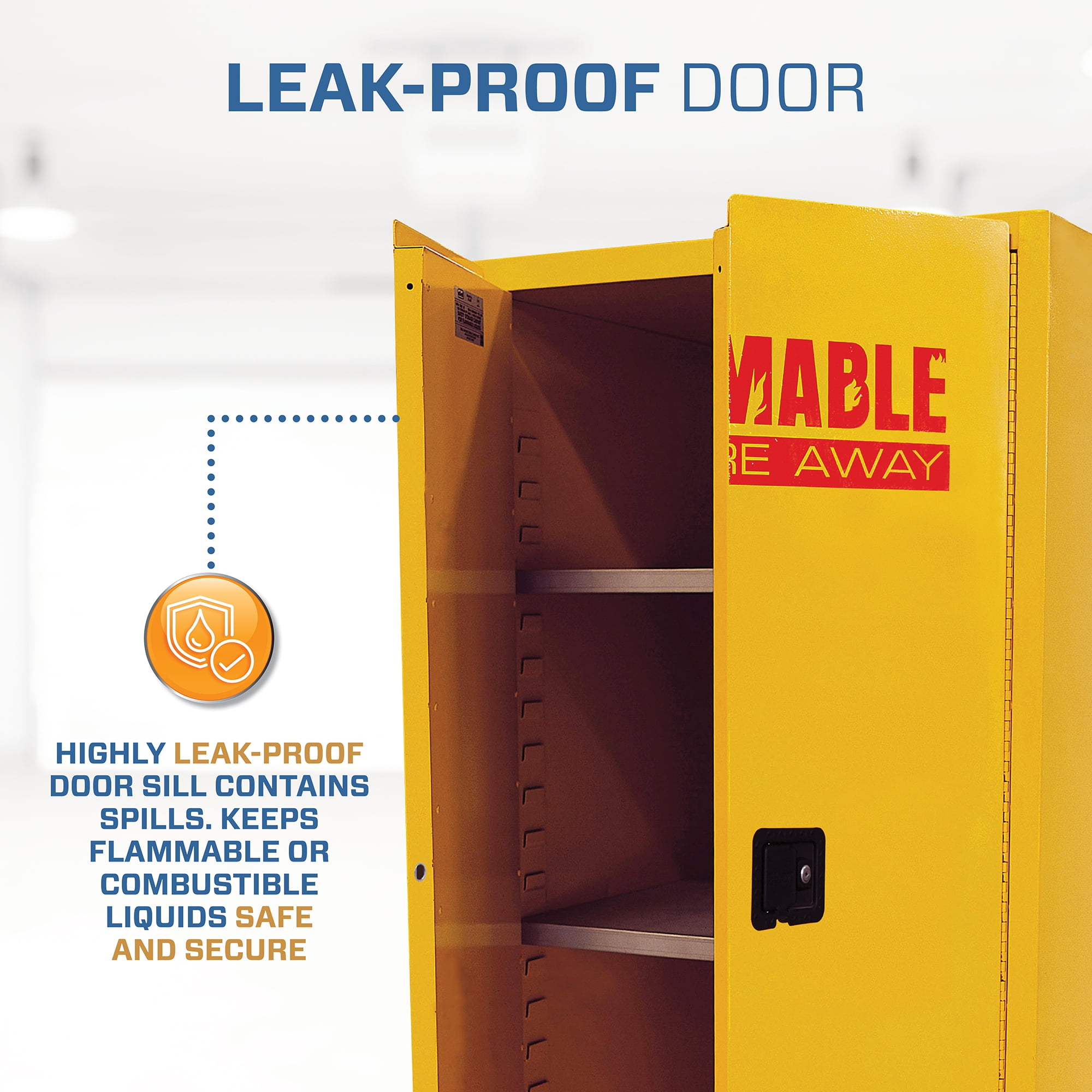 Sandusky 60-Gal. Steel 2-Door Freestanding Flammable Safety Cabinet, Yellow