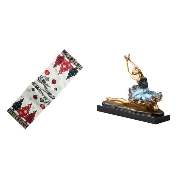 Kuntesetty Festive Winter Table Decor with Ballet Dancer Ornament Elegant Ballerina Girls Statue for Holiday Coffee Table and Farmhouse Cabinet Display