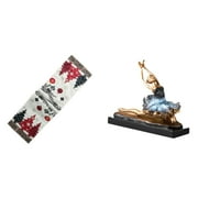 Kuntesetty Festive Winter Table Decor with Ballet Dancer Ornament Elegant Ballerina Girls Statue for Holiday Coffee Table and Farmhouse Cabinet Display