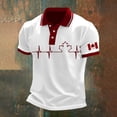 thumbnail image 2 of Men's Canada Flag Print Slim Fit Short Sleeve Casual Style Zip Polo Shirt,White,XXL, 2 of 4