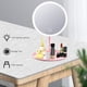 thumbnail image 4 of Espejo de maquillaje redondo con luz LED, base desmontable y carga USB, ideal para dormitorios y viajes, disponible en color rosa., 4 of 7