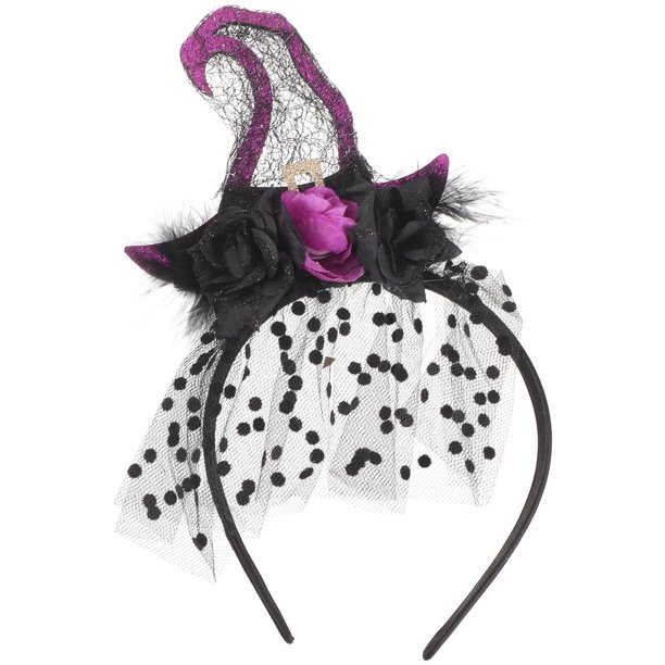 Fiesta de Halloween Diadema Sombrero de bruja Diadema Banda decorativa para el cabello Cosplay Fiesta Accesorio para el cabello