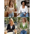 thumbnail image 4 of Cueply Women's 3/4 Sleeve Tie Front Cardigan Shrug Bolero Lightweight Top Summer Casual Short Shawl, 4 of 7