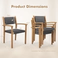 thumbnail image 3 of Gymax Stackable Dining Chair Set of 2 w/ Breathable Backrest Adjustable Foot Pads, 3 of 9