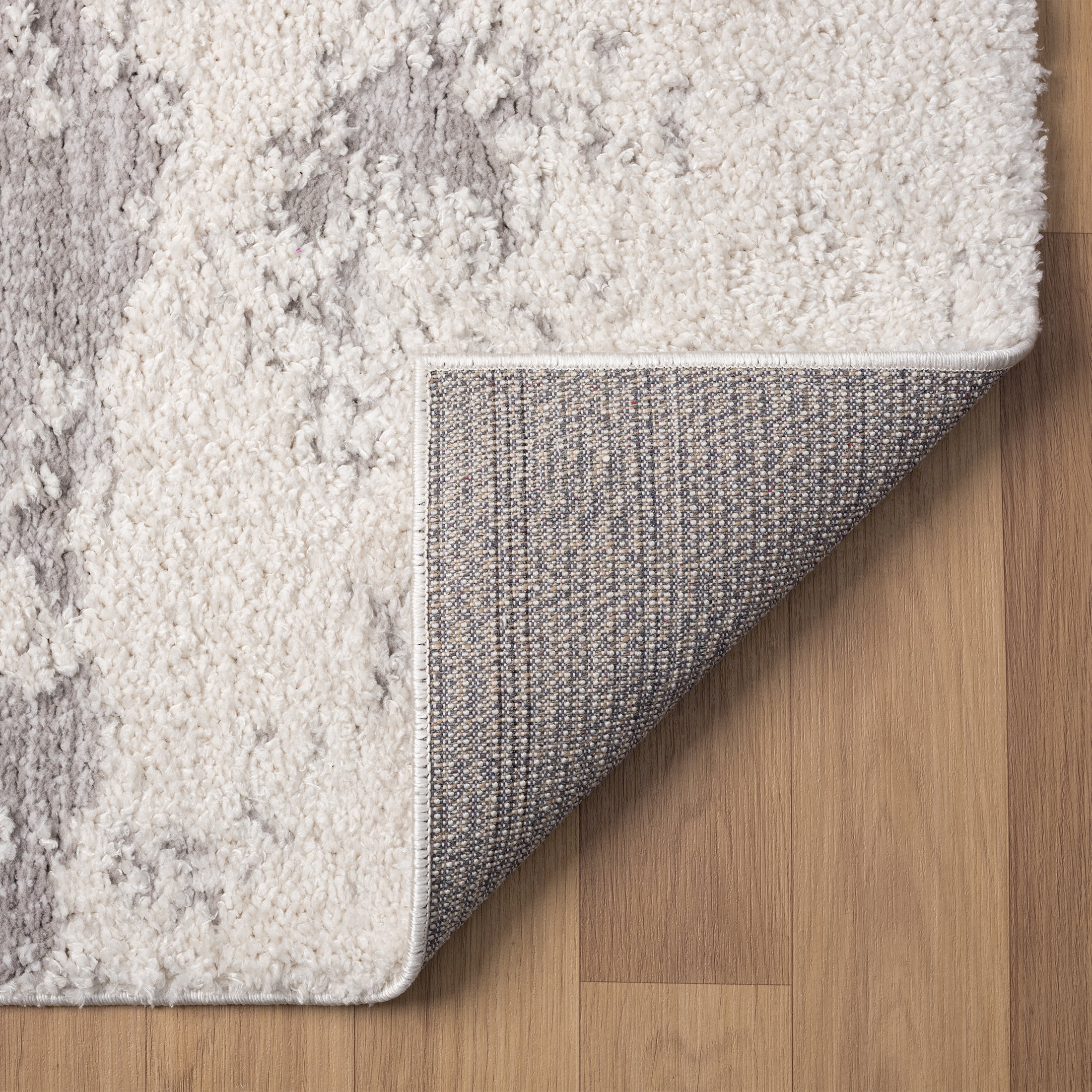 Better Homes & Gardens Shag Modern Grey Abstract Indoor Area Rug, 5' x 7'