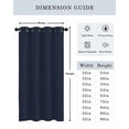 thumbnail image 6 of Solid Color Thermal Insulated Blackout Curtains for Bedroom 36 Length Dark Blue Room Darkening Curtain 1 Panel Grommet Window Curtain Drape for Living Room Nursery Room, 6 of 7