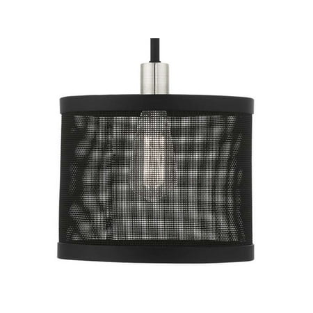 

Livex Lighting 46212 Industro 1 Light 10 Wide Cage Mini Pendant - Black