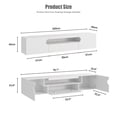 thumbnail image 4 of Hironpal 79" LED Floating TV Stand for TVs up to 90", Entertainment Center Media TV Console Shelf with Storage, White, 4 of 6