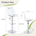thumbnail image 4 of StnTalk Adjustable Swivel Bar Stools with Backs, Set of 2 Clear Barstool with Footrest, Modern Counter Height Chairs with White PU Cushion for Kitchen Island Bar Pub, 4 of 8