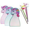 Streamline Unicorn Stationary Set, with 3 Unicorn Notepads and 4 Unicorn Erasers and Pencils