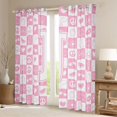thumbnail image 2 of Feelyou Cartoon Monogrammed J Blackout Curtains Set of 2 (52x84 Each), Fashion Checkered Abstract Window Curtains, Teens Kids Girls Women Curtains and Drapes, Window Curtains Decor, 2 of 6