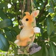 thumbnail image 5 of JoyMoreHome Animal Statue for Garden,Hanging on Tree Branch Rabbit or Pig Swing Statue Outdoor Garden Decoration, Housewarming Gift, Comes with Rope and Hook, 5 of 9