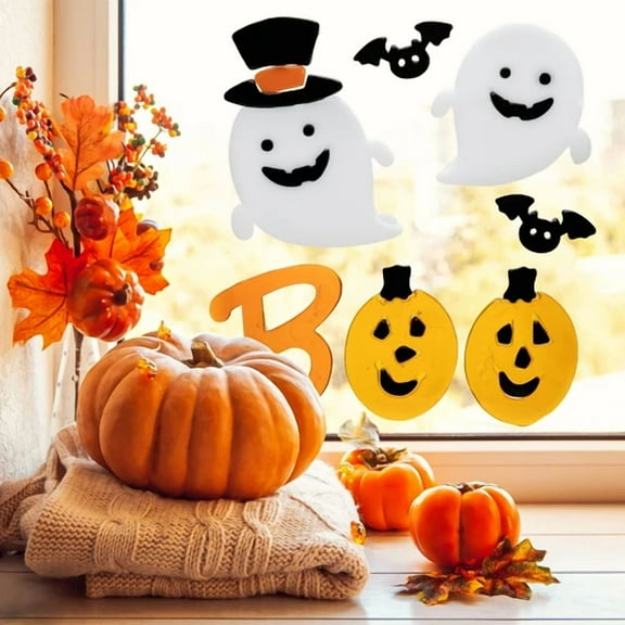 Northlight Pumpkin And Ghost "Boo" Halloween Gel Window Clings