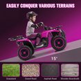 thumbnail image 6 of VIBESPARK 24V Ride on ATV for Kids Ages 3-6, 200W Four Wheeler Quad with 3.2 mph Max Speed, Colorful LED Lights, Music, 2 Storage Spaces, Ride On Toys for Boys Girls, Pink, 6 of 7