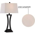 thumbnail image 4 of Maxax Contemporary Table Lamps Set of 2, Brass Gold 30.75'' Tall Bedside Lamps with White Rectangular Shade for Living Room Bedroom for Home Office Entryway, 4 of 16