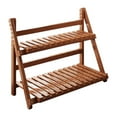 thumbnail image 1 of Estante de bambú para plantas, organizador de escritorio, estante de almacenamiento, escalera, estable, 2 niveles Marrón oscuro 50cm, 1 of 9