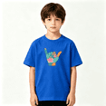thumbnail image 2 of Tropical Shaka Hand Sign Aloha Boys Graphic Tees Hawaiian Beach Kids T-Shirt 100% Cotton Short Sleeve Tops Ages 4-13Y, 2 of 5
