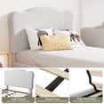 thumbnail image 7 of Twin XL Bed Frame with Adjustable Headboard, Sherpa Fleece Upholstered Modern Platform Bed Frame with Sturdy Wood Slats, No Box Spring Needed, Easy Assembly, Light Grey, 7 of 7
