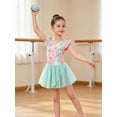 thumbnail image 5 of Lanbubble Girls Ballet Leotards Ruffle Sleeve Toddler Ballerina Dance Dress with Shiny Tutu Skirt 3-7 Years, 5 of 7